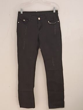 Miss Jeaniest Black Skinny Jeans with Subtle Distress